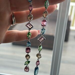 Swarovski Multicolor Crystal Linear Drop Earrings